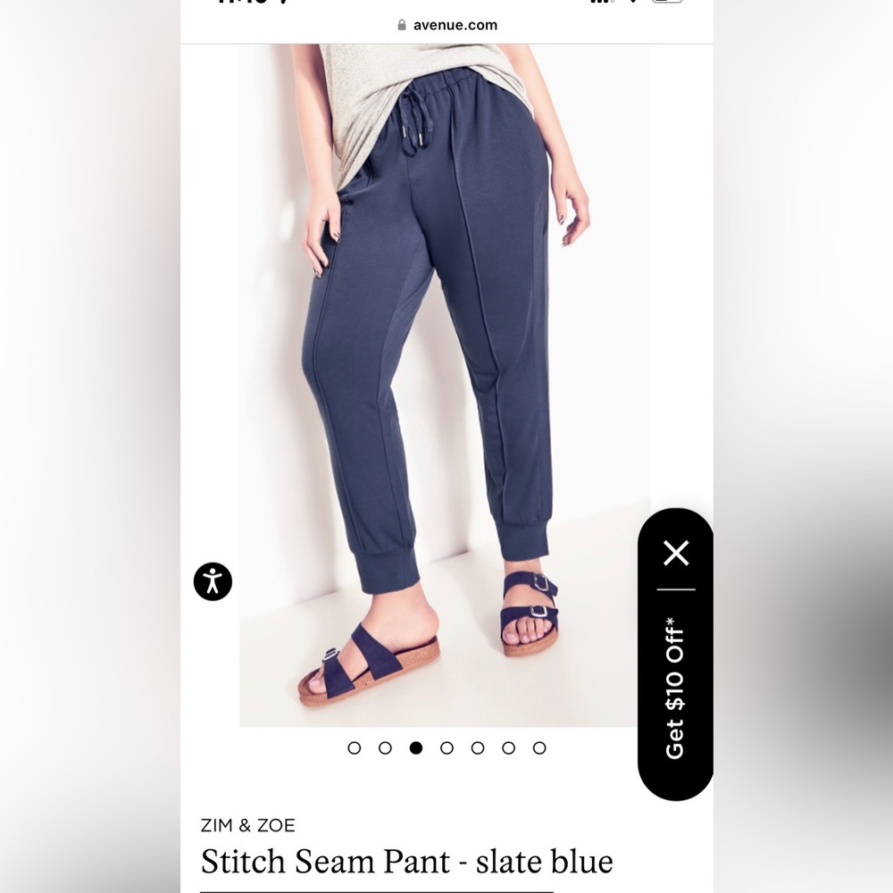 From Avenue: Zim & Zoe stitch seam pants. Size 22. Slate blue. Nice joggers.